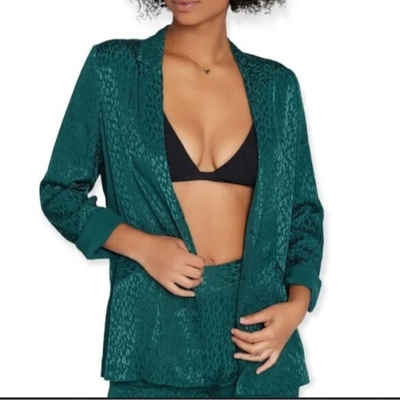 L*Space Green 100% Viscose Bennytt Blazer Sz 2 NEW Ultramarine - Picture 13 of 14